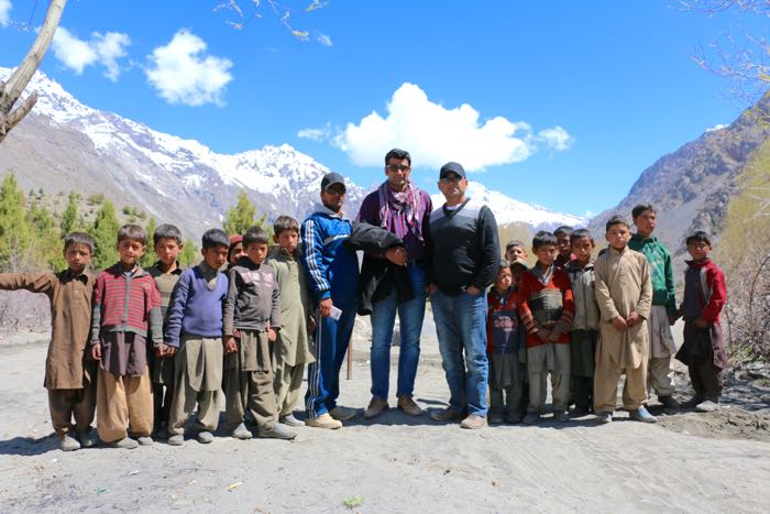 with children in Shigarthang Valley